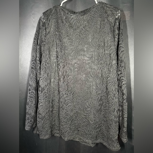 Torrid size 2 black lace long sleeve cutout top. - Picture 2 of 3